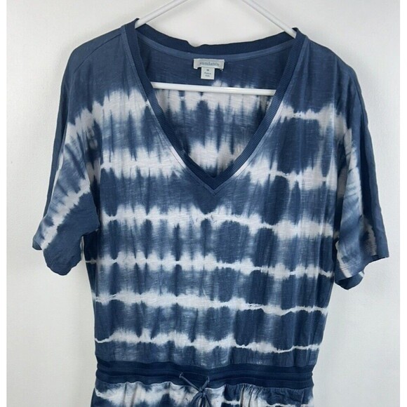 Sundance Catalog Elara Tie Dye Dress In Blue Size Medium Relaxed Fit pockets - Picture 2 of 8
